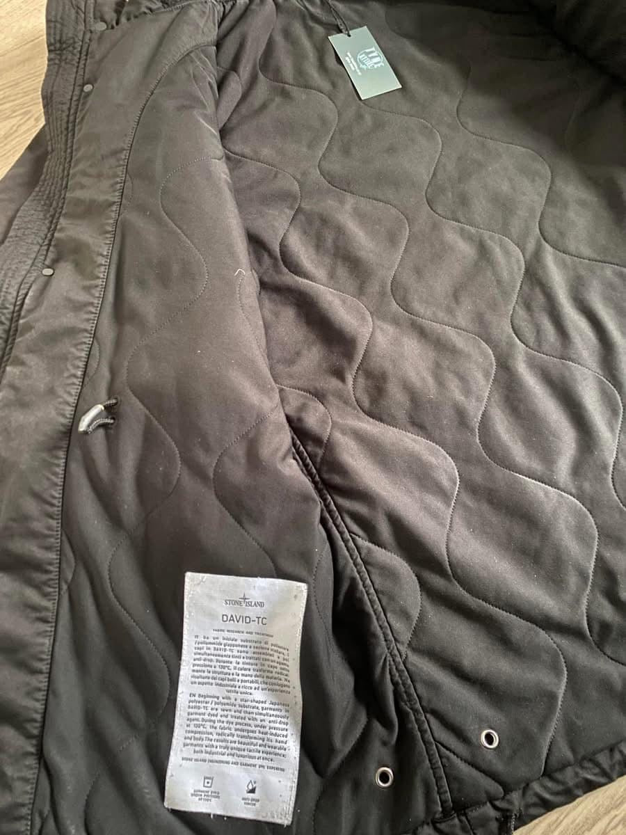 Stone Island 44149 David-TC Multi Pocket Hidden Hood Quilted Black Jacket