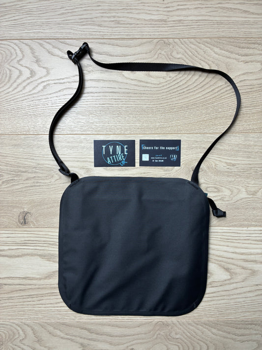 C.P. Company Metropolis Logo Rubber Reps Nylon Blend Black Crossbody/Side Bag