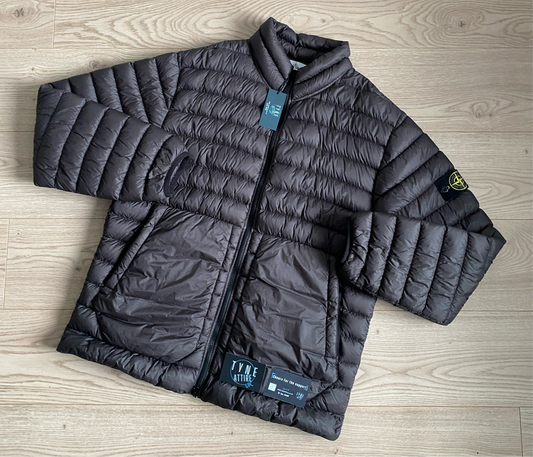 Stone Island 40724 Garment Dyed Micro Yarn Down Charcoal Grey Puffer Jacket