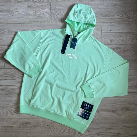 Stone Island Marina 650X2 Plated Dyed Reflective Logo Print Light Green Pullover Hoodie