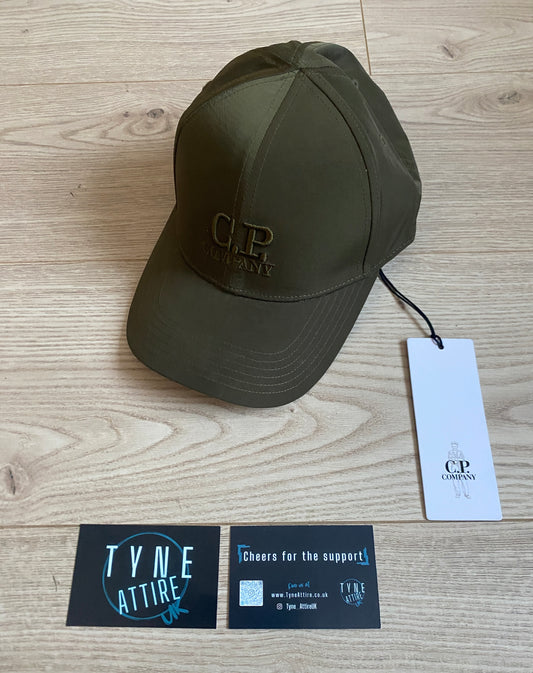 C.P. Company Chrome-R Nylon Embroided Logo Adjustable Ivy Green Cap