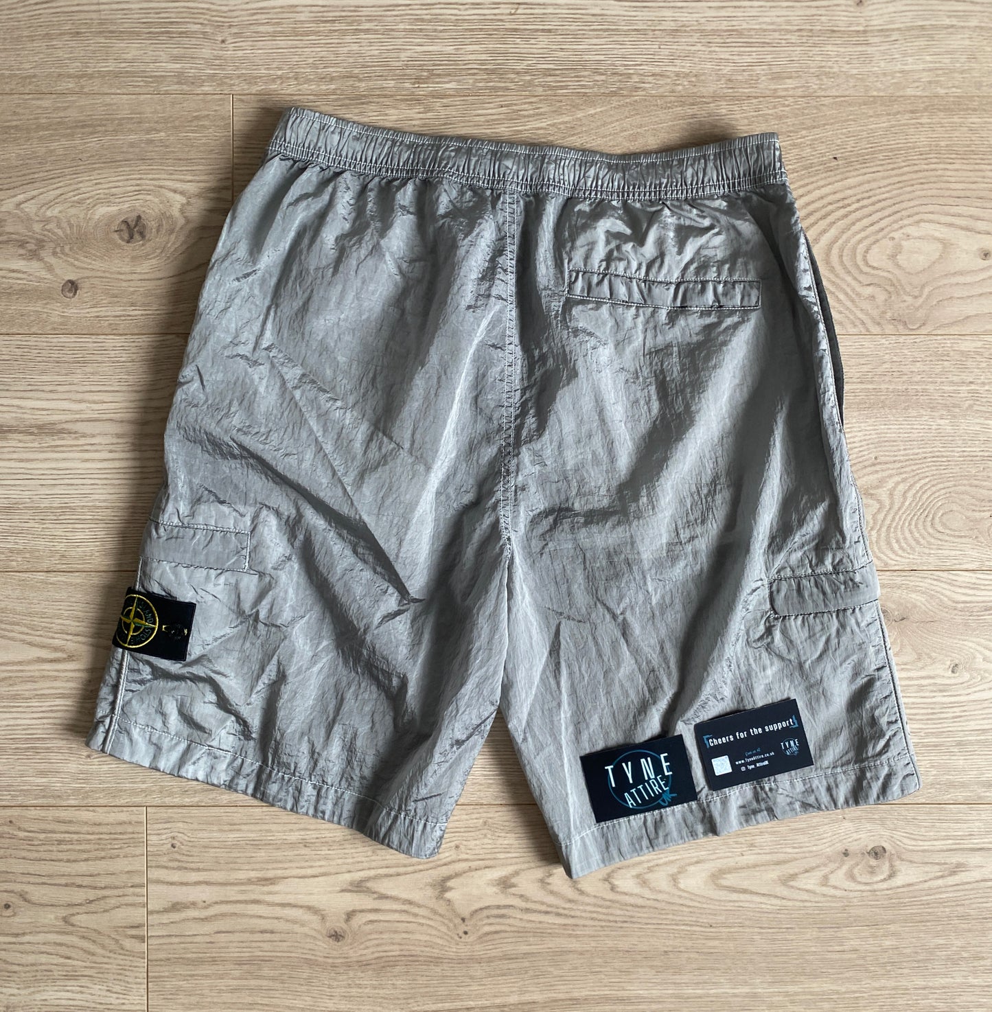 Stone Island L1721 ‘Type CO’ Nylon Metal Econyl Grey Bermuda Cargo Shorts