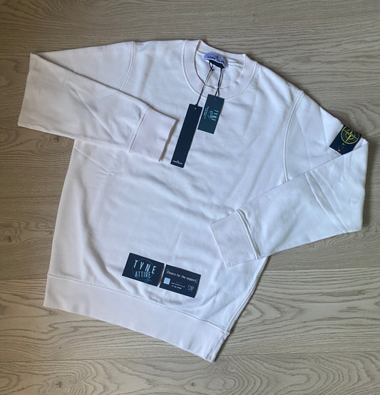 Stone Island 63051 Organic Cotton Garment Dyed Rosa Pink Crewneck Sweater