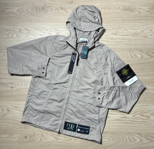 Stone Island 40130 Hyper Dense Nylon Raso Dove Grey Lightweight Hooded Jacket
