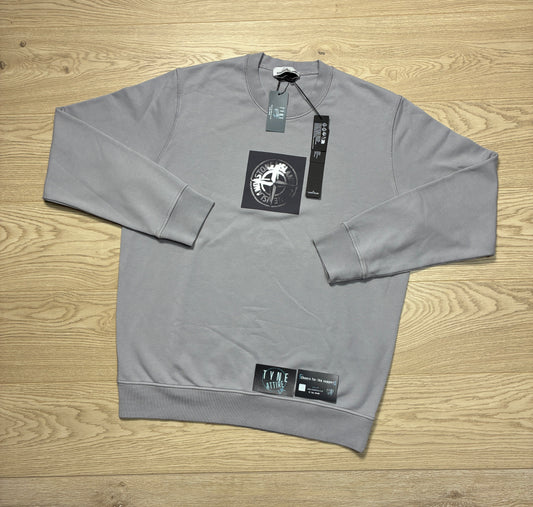 Stone Island 66559 ‘Institutional One’ Cotton Fleece Compass Graphic Logo Dust Grey Sweater