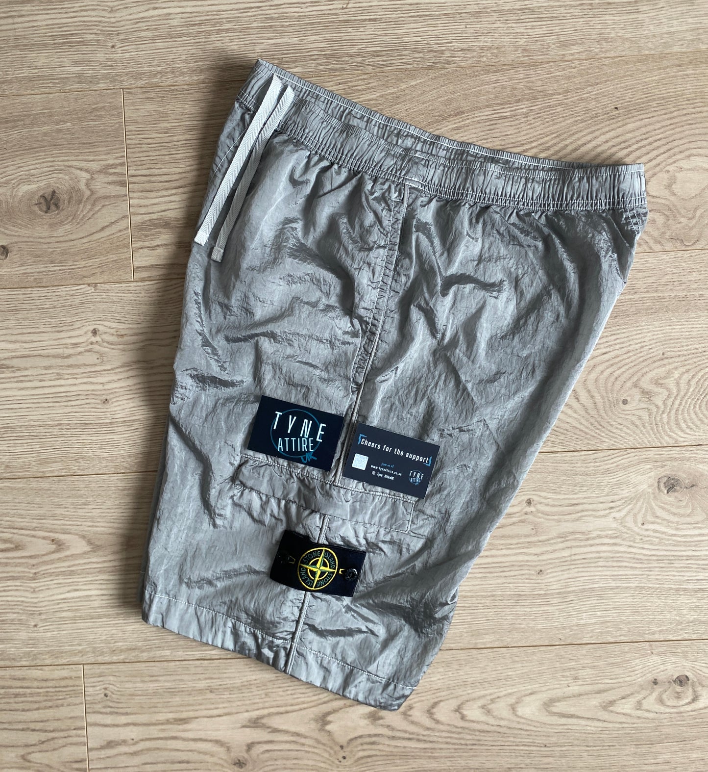 Stone Island L1721 ‘Type CO’ Nylon Metal Econyl Grey Bermuda Cargo Shorts