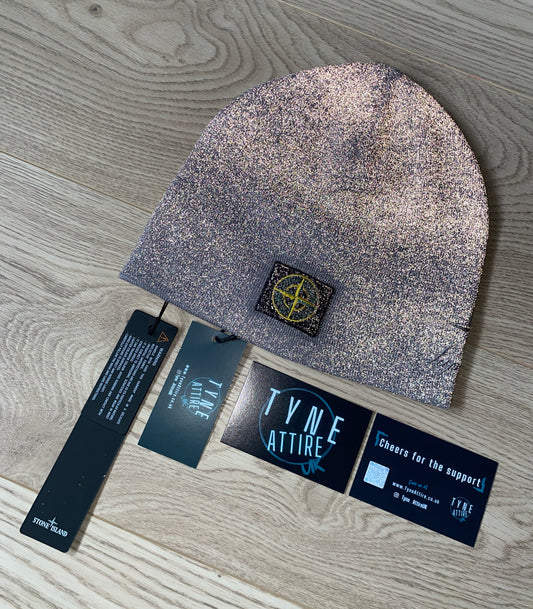 Stone Island x Supreme N01SA Classic Mens/Unisex Patch Logo Dust Reflective Grey Beanie