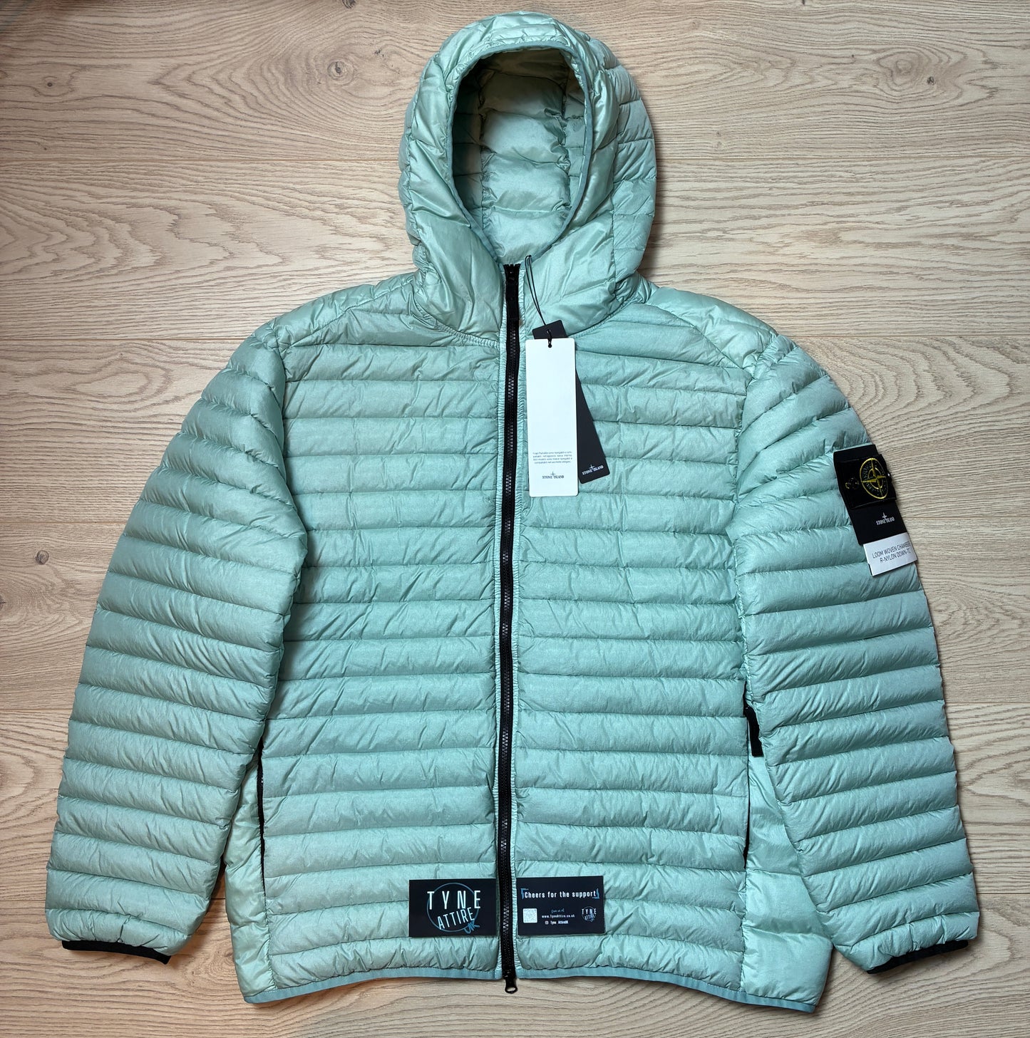Stone Island 40324 Loom Woven Chambers R-Nylon Down-TC Packable Sky Blue Hooded Jacket