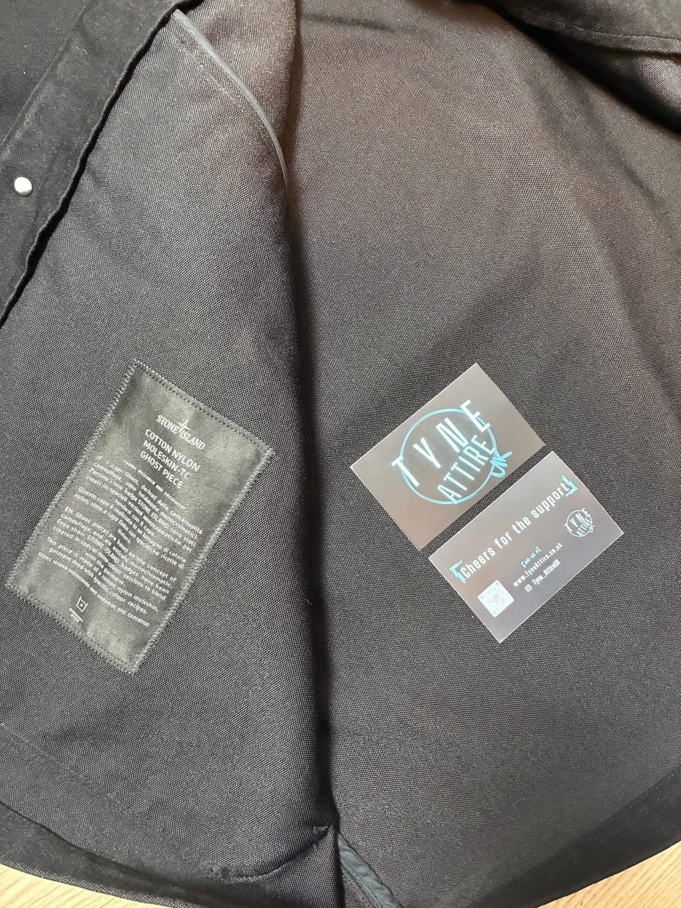 Stone Island Ghost Peice 307F1 Co/Ny Moleskin-TC Black Jacket