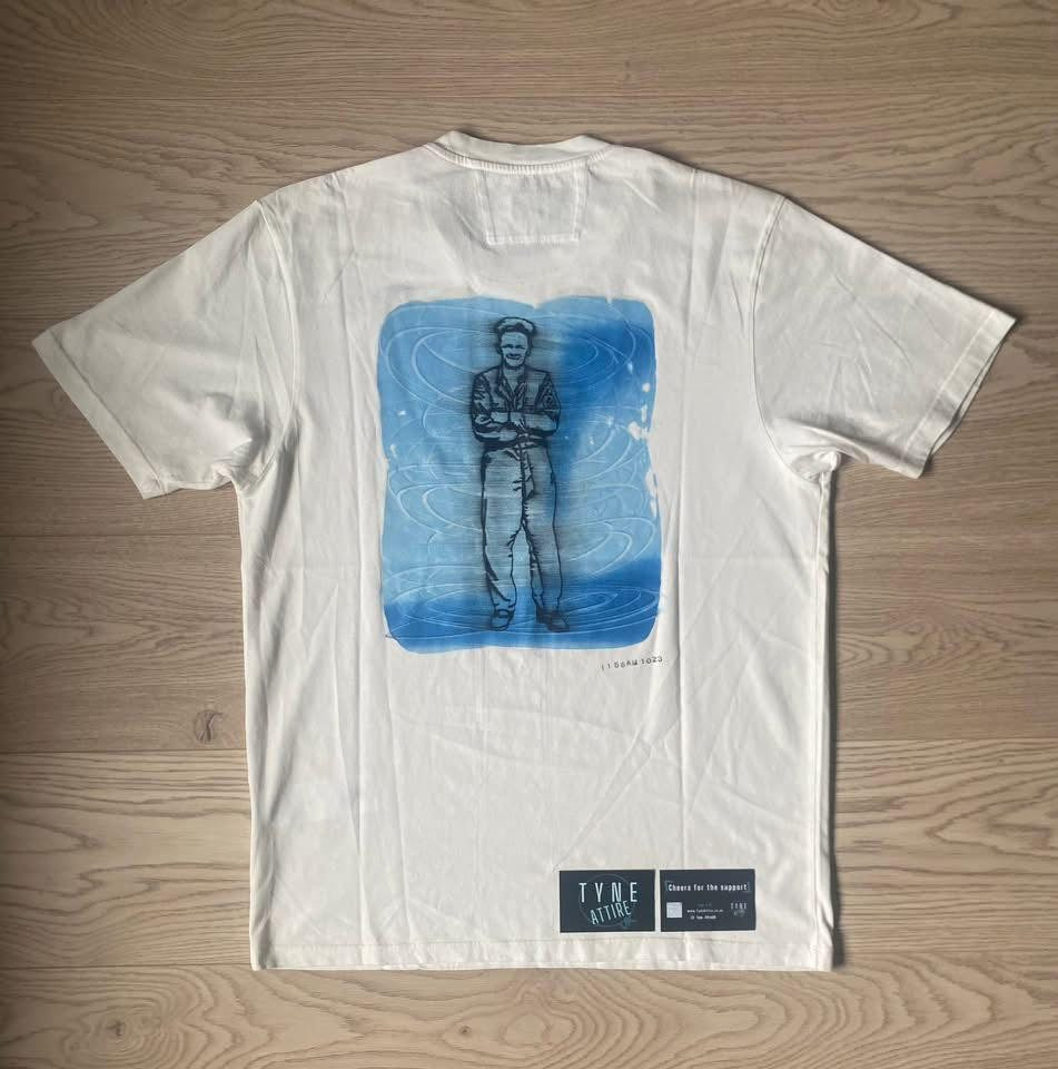 C.P. Company 24/1 Jersey Cotton Artisal British Sailor Graphic Logo White Crewneck T-Shirt