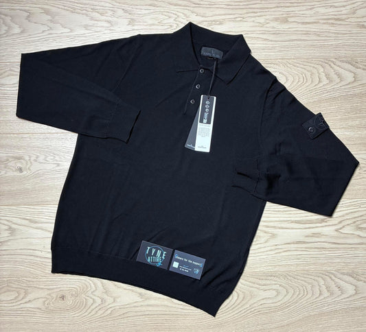 Stone Island Ghost Piece 5100076 Maglia RWS Lana Wool Black Polo Sweater