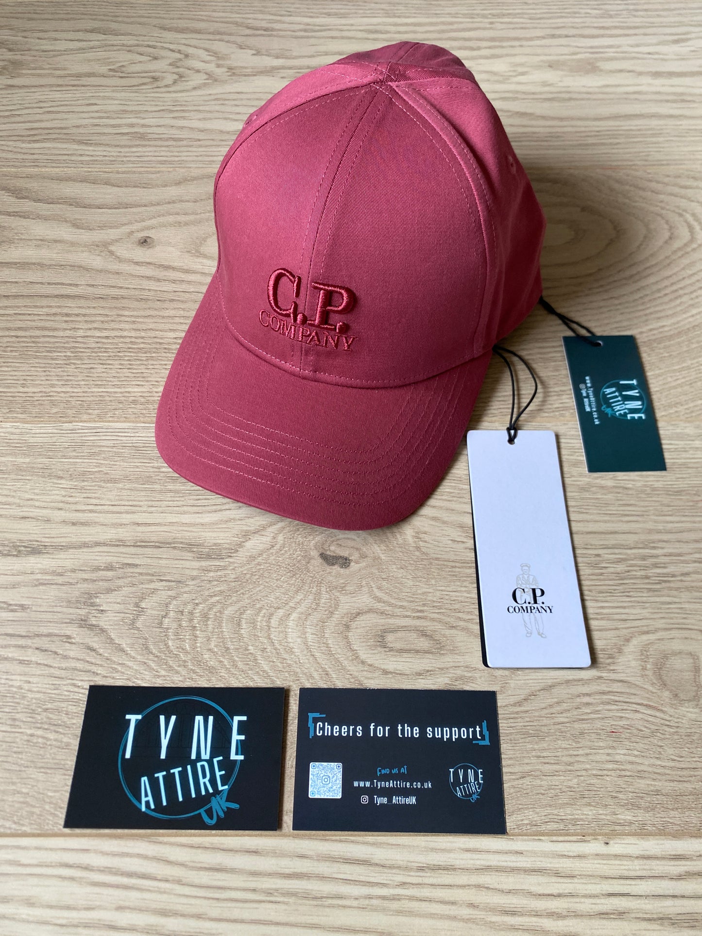 C.P. Company Gabardine Cotton Embroided Logo Adjustable Red Bud Cap