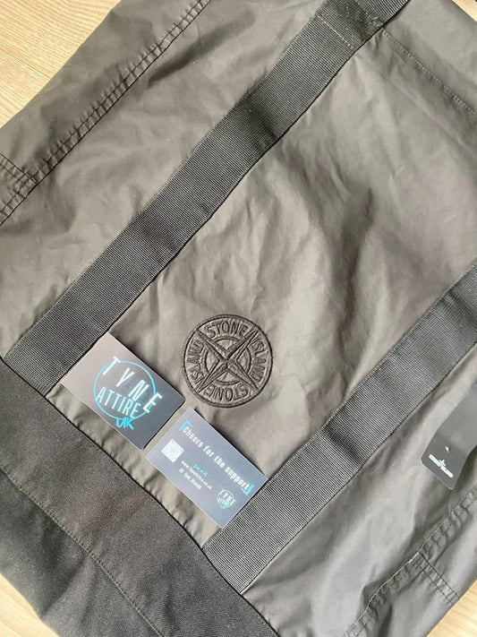 Stone Island 91475 Aggressive Gomato Compass Logo Black Crossbody Travel Tote Bag