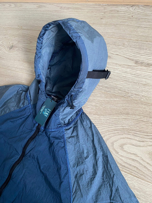 Stone Island 42020 Regenerated Econyl Nylon Metal Watro-TC Two Tone Navy Blue Hooded Jacket
