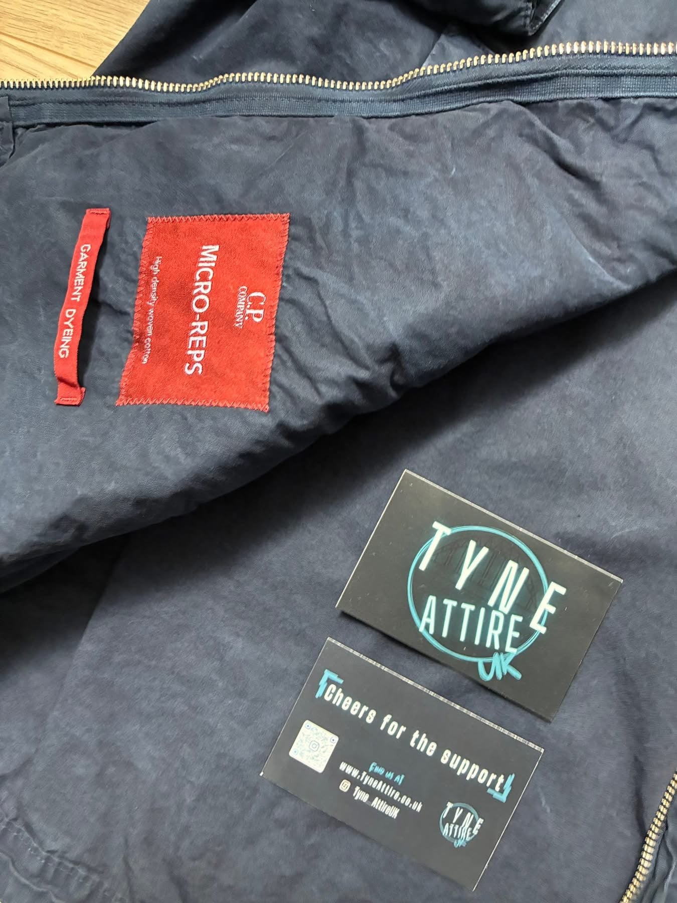 C.P. Company Micro Reps Garment Dyed Arm Pocket Lens Woven Cotton Midnight Navy Hooded Jacket