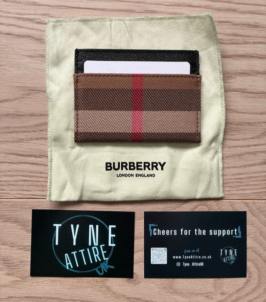 Burberry Oversized Check Print Unisex Canvas/Leather Archive Beige Card Holder
