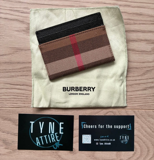 Burberry Oversized Check Print Unisex Canvas/Leather Archive Beige Card Holder