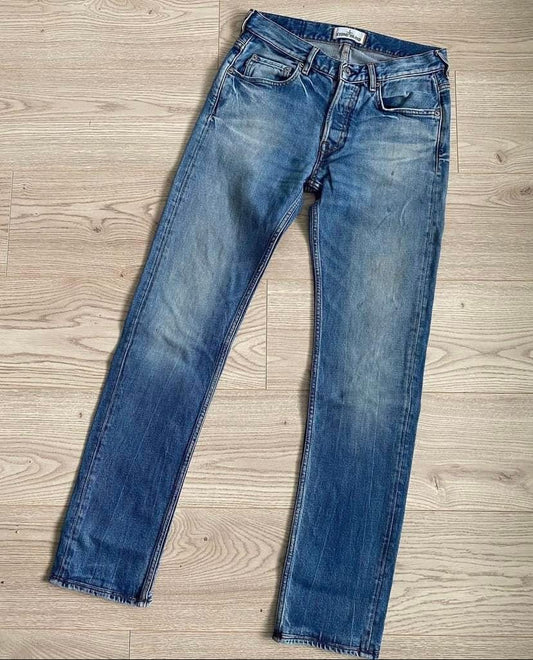 Stone Island J1BM4 Pocket Patch Logo Type SL Blue Denim Wash Jeans