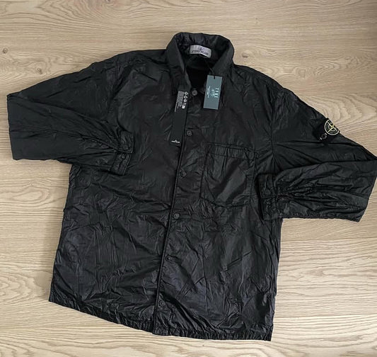 Stone Island 11025 Garment Dyed Micro Yarn Primaloft-TC Black Overshirt Jacket