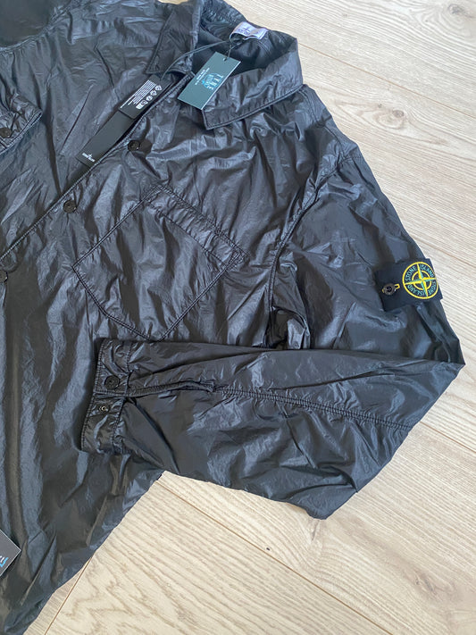 Stone Island 11025 Garment Dyed Micro Yarn Primaloft-TC Black Overshirt Jacket
