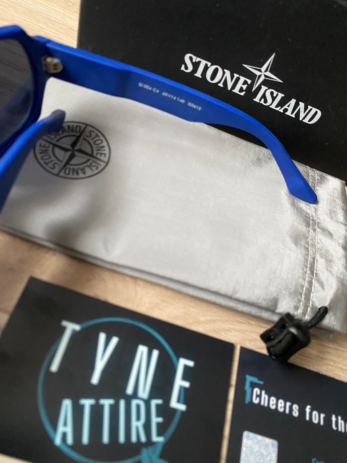 Stone Island P1419 Side Logo Carl Zeiss Black Lens Navy Blue/Silver Framed Sunglasses