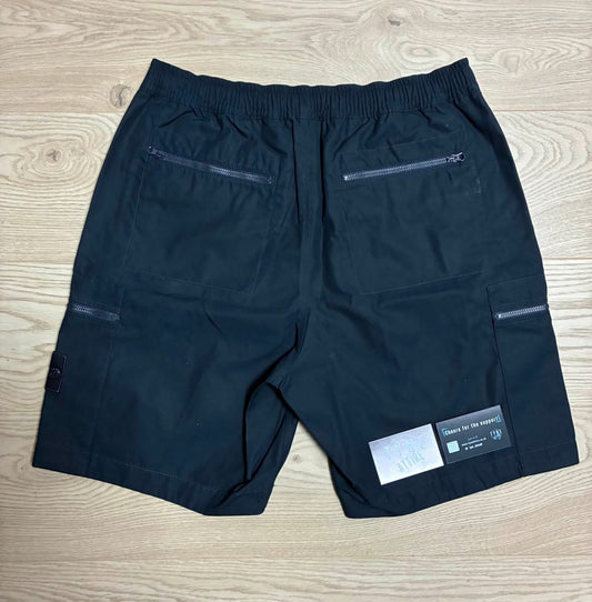 Stone Island L07F1 Type CO Ghost Piece_O-Ventile Navy Blue Bermuda Cargo Shorts