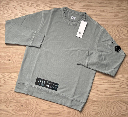 C.P. Company Malfilè Fleece Arm Pocket Lens Grey/Blue Crewneck Sweater