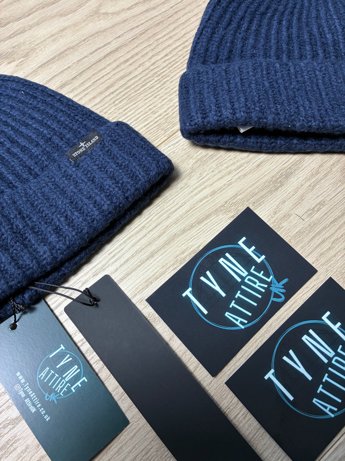 Stone Island N01A1 Classic Mens/Unisex Cotton/Poly Blend Ribbed Navy Blue Beanie