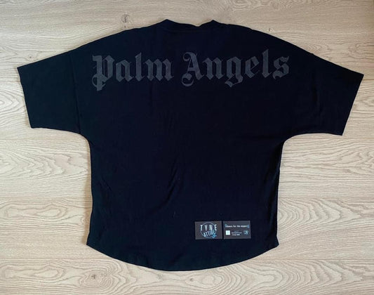 Palm Angels Classic Spellout Logo Oversized Fit Triple Black Crewneck T-Shirt