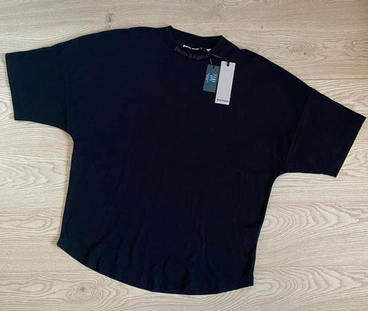 Palm Angels Classic Spellout Logo Oversized Fit Triple Black Crewneck T-Shirt