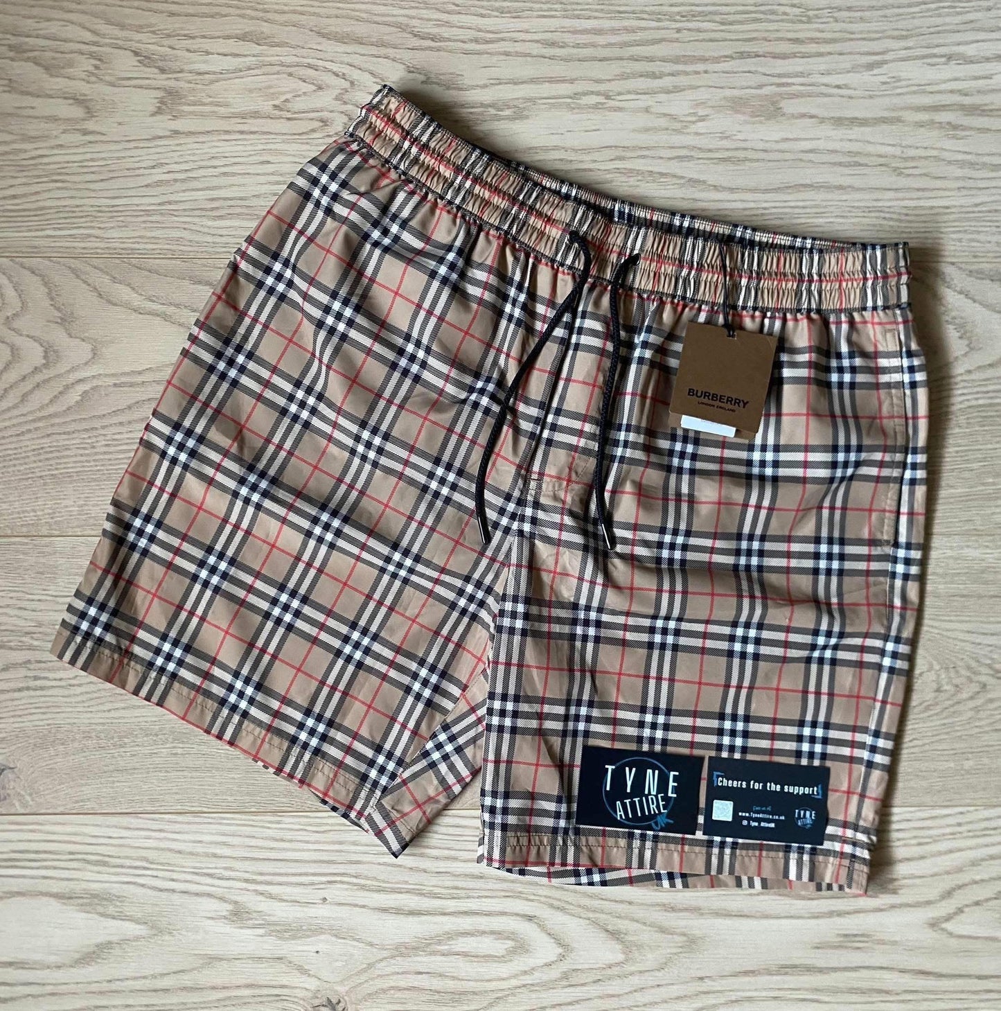 Burberry Guildes Vintage IP Check Archive Beige Drawsting Swim Shorts