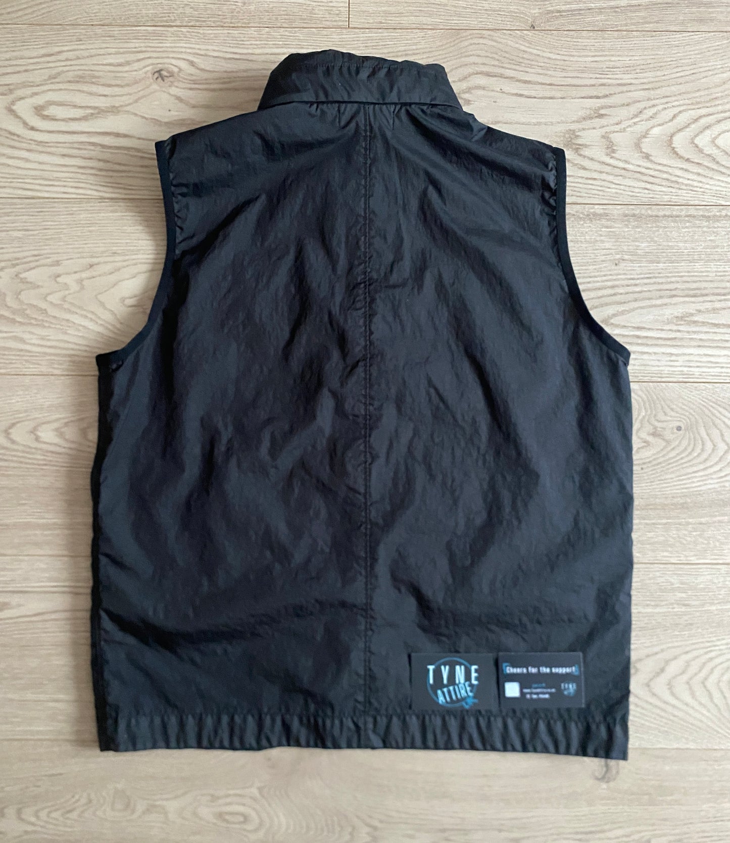 Stone Island G0123 Garment Dyed Membrana 3L-TC Hideaway Hood Black Button/Zip Gilet