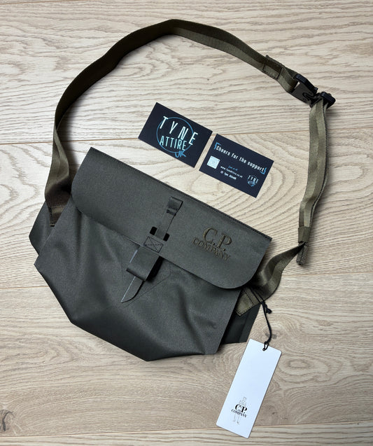 C.P. Company Embroidered Spellout Logo Ivy Green Crossbody/Waist Bag