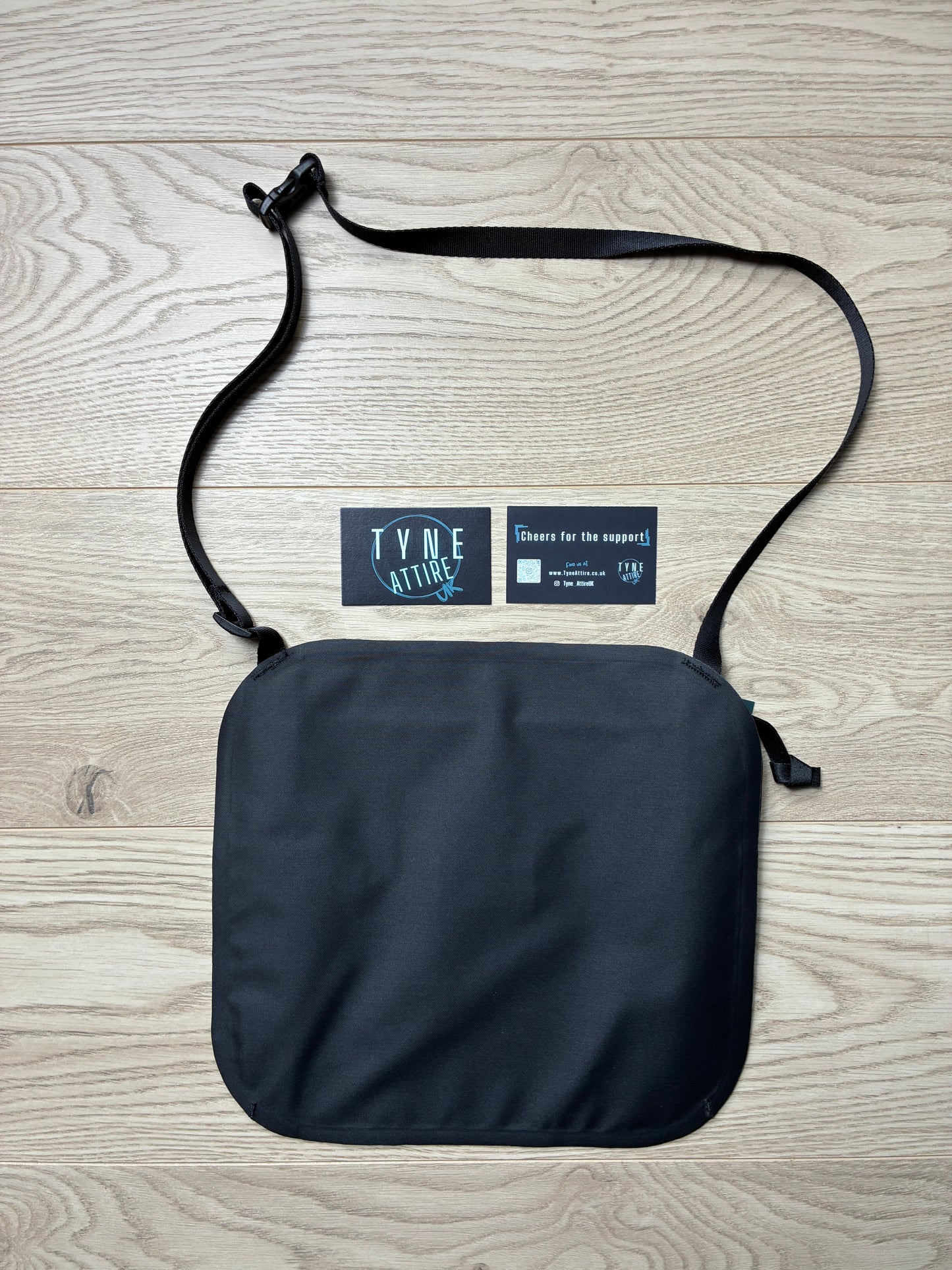 C.P. Company Metropolis Logo Rubber Reps Nylon Blend Black Crossbody/Side Bag