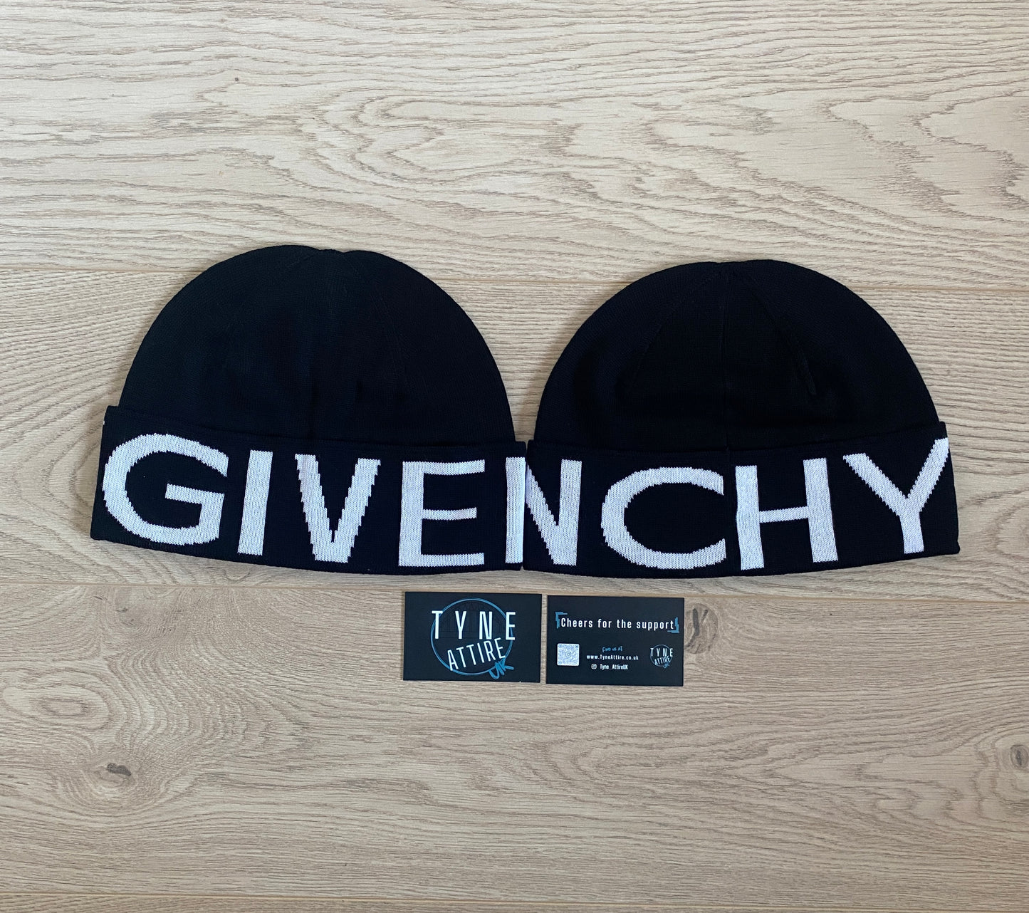 Givenchy Classic Unisex Wool Black/White Spellout Logo Beanie