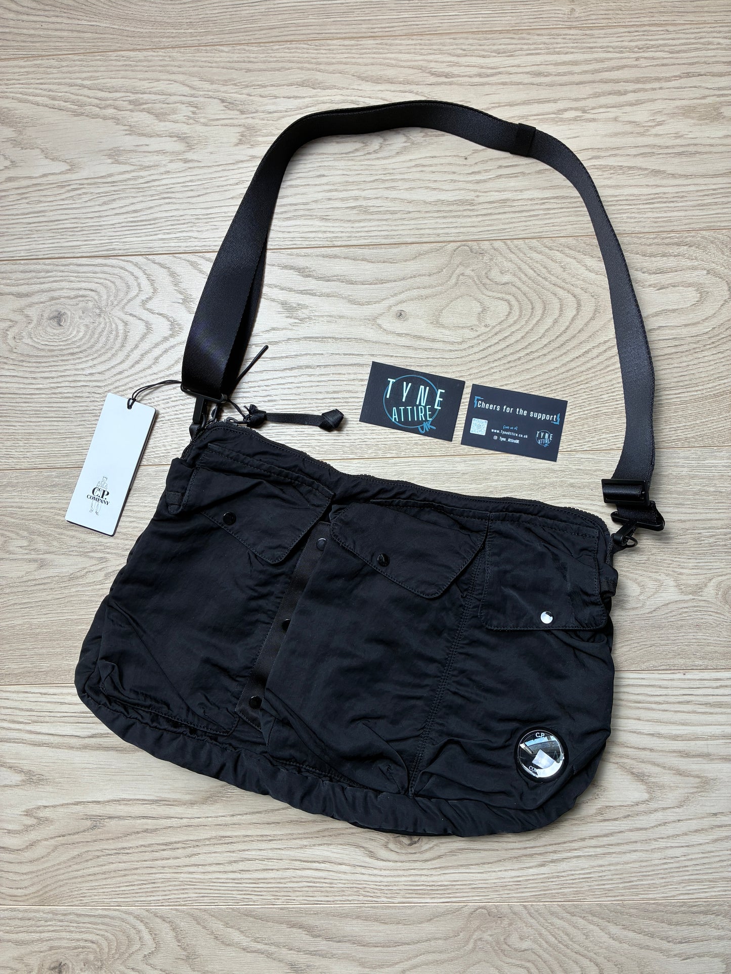 C.P. Company Nylon-B Multi Pocket Lens Utility Pack Black Crossbody/Shoulder Tote Bag