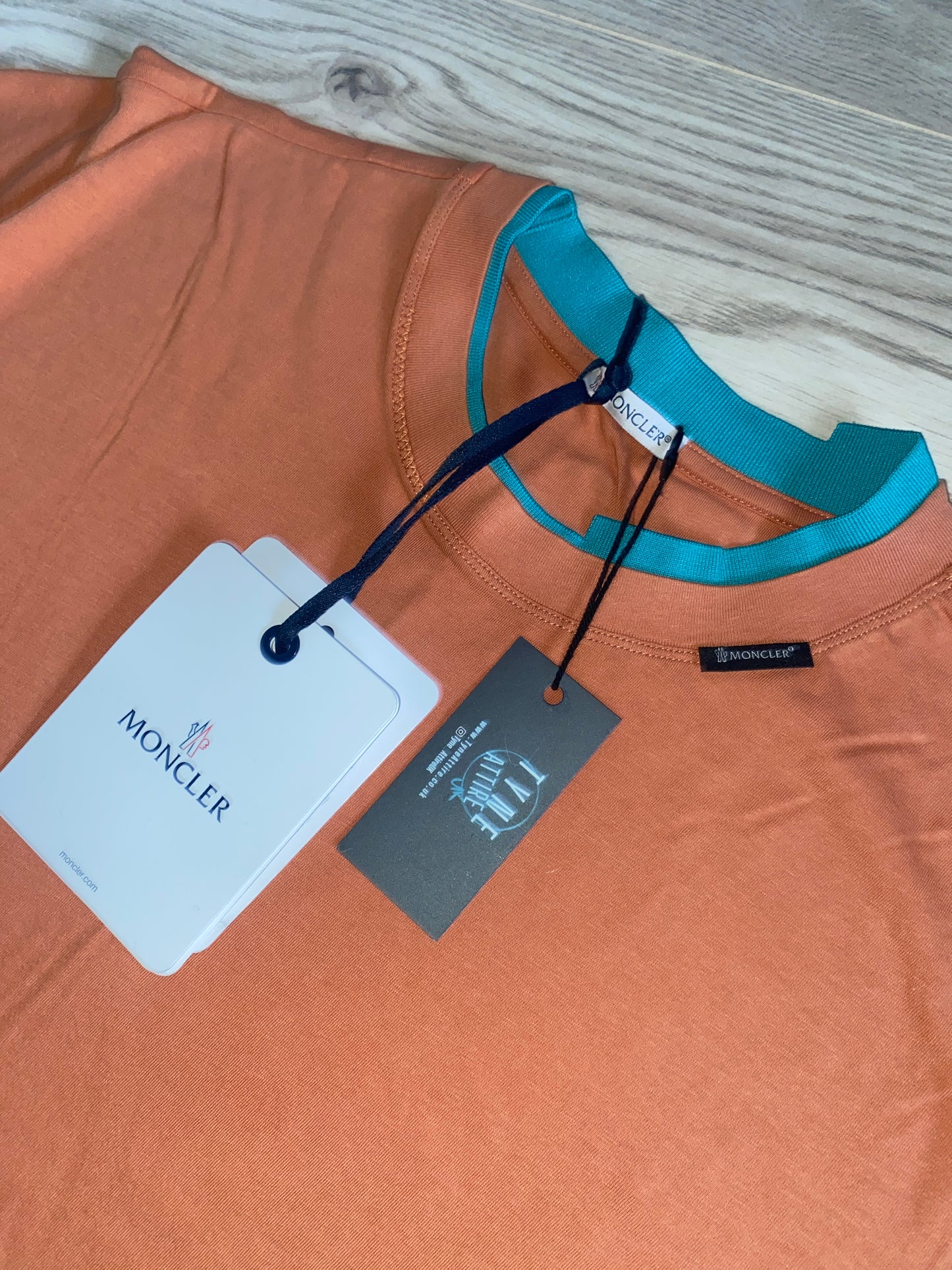 Moncler Double Layer Orange/Turquoise Oversized Fit T-Shirt