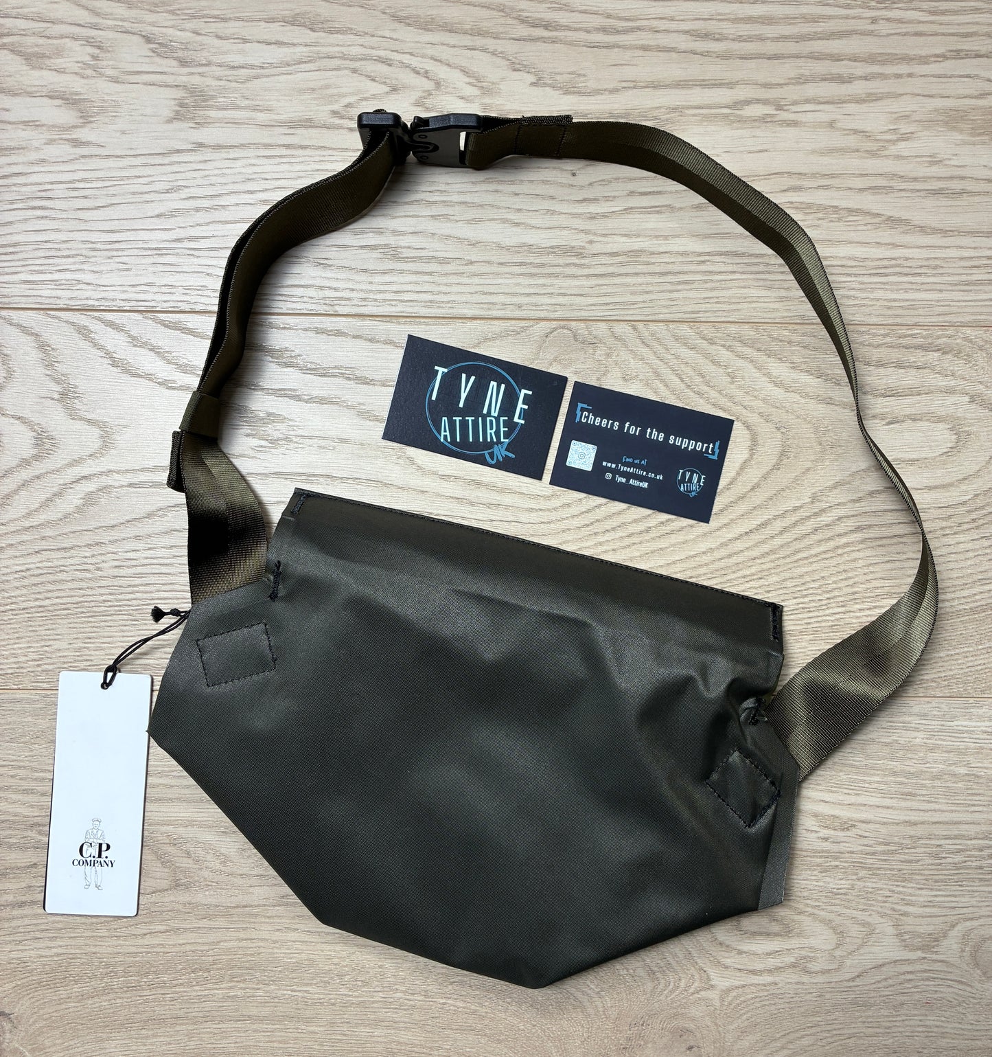 C.P. Company Embroidered Spellout Logo Ivy Green Crossbody/Waist Bag