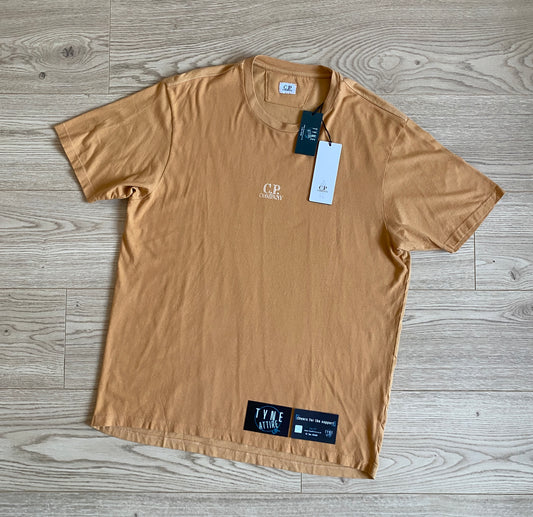 C.P. Company 30/1 Jersey Cotton Three Card Motif Back Logo Orange Crewneck T-Shirt