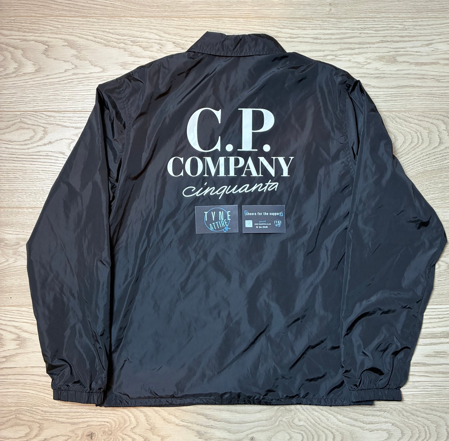 C.P. Company Cinquanta Anniversary Spellout Chest Logo Chrome Nylon Coach Overshirt Jacket