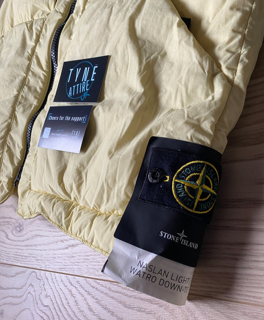 Stone Island G1232 GD Naslan Light Watro Down-TC Lemon Yellow Zipped Gilet