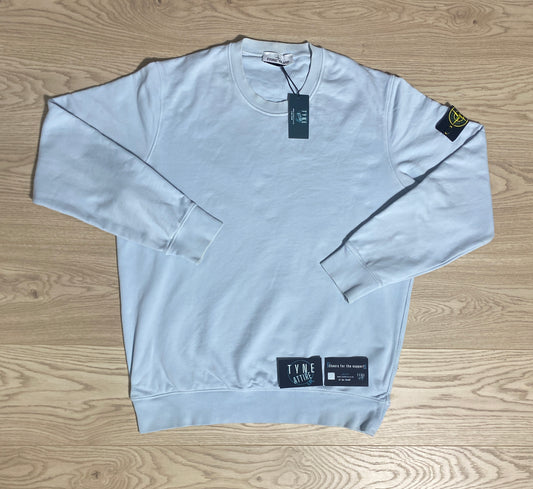 Stone Island 63051 Cotton Garment Dyed Sky Blue Crewneck Sweater