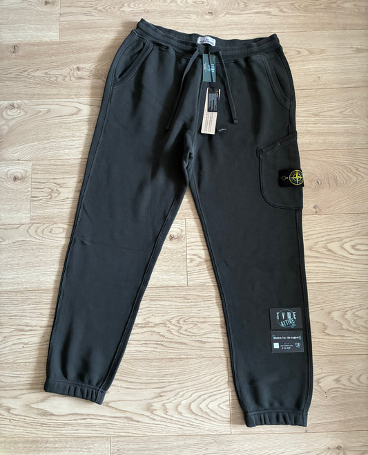 Stone Island 61141 Felpa Cotton Cargo Pocket Charcoal Grey Cuffed Joggers