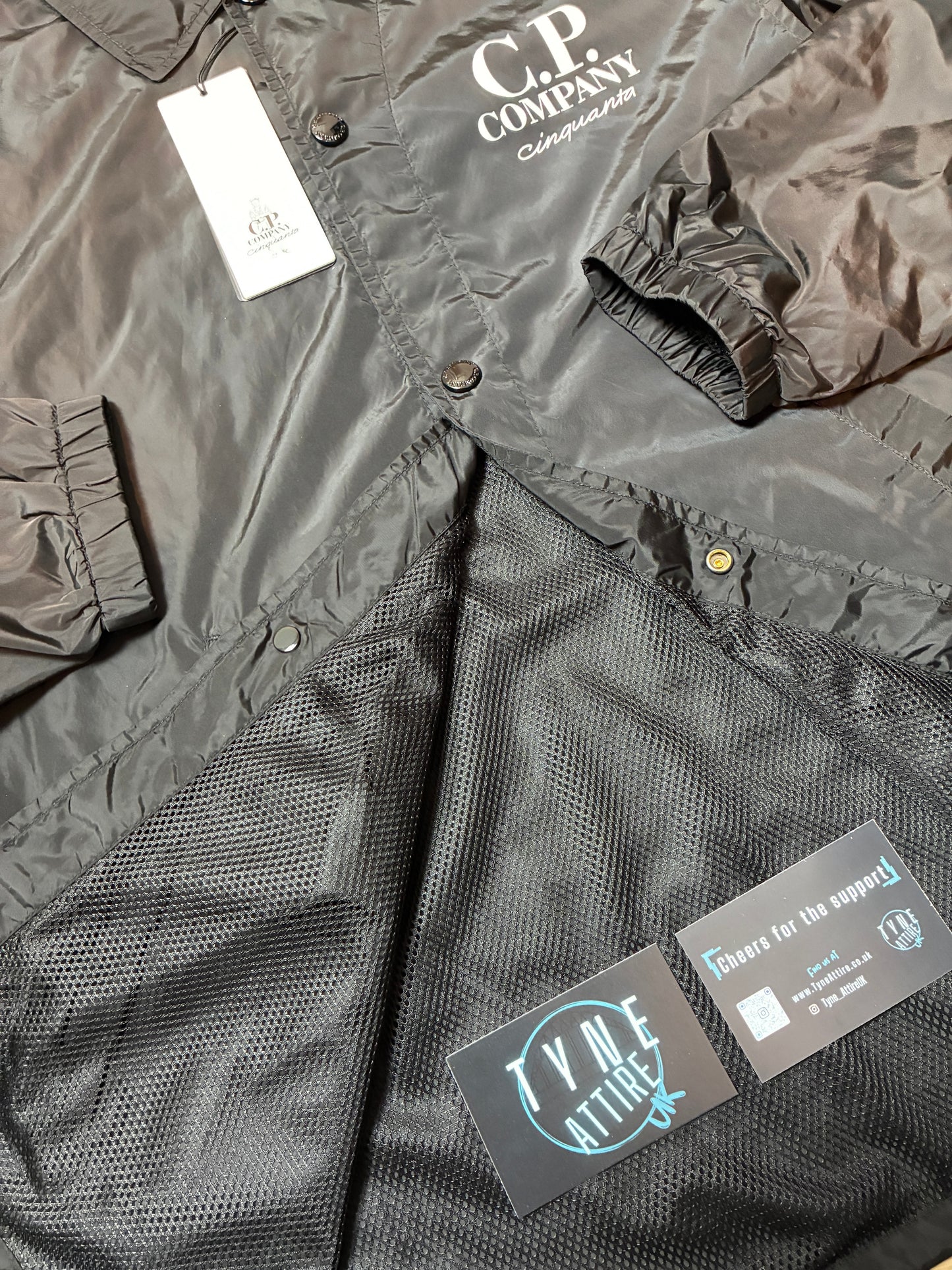 C.P. Company Cinquanta Anniversary Spellout Chest Logo Chrome Nylon Coach Overshirt Jacket