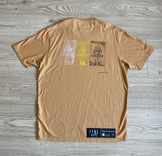 C.P. Company 30/1 Jersey Cotton Three Card Motif Back Logo Orange Crewneck T-Shirt