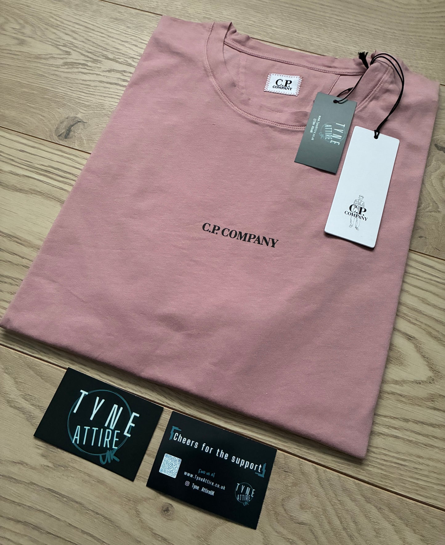 C.P. Company Jersey 30/1 Spellout Chest Logo Print Rose Pink Crewneck T-Shirt
