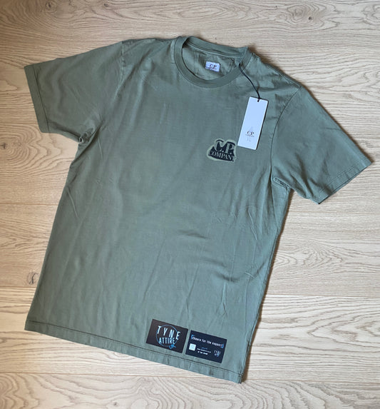 C.P. Company 24/1 Jersey Cotton Artisal British Sailor Graphic Logo Green Crewneck T-Shirt