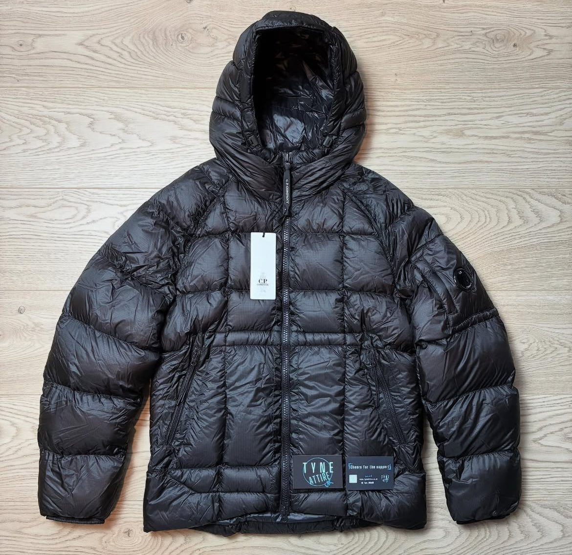 C.P. Company D.D Shell Down Filled Nylon Black Hooded Puffer Jacket