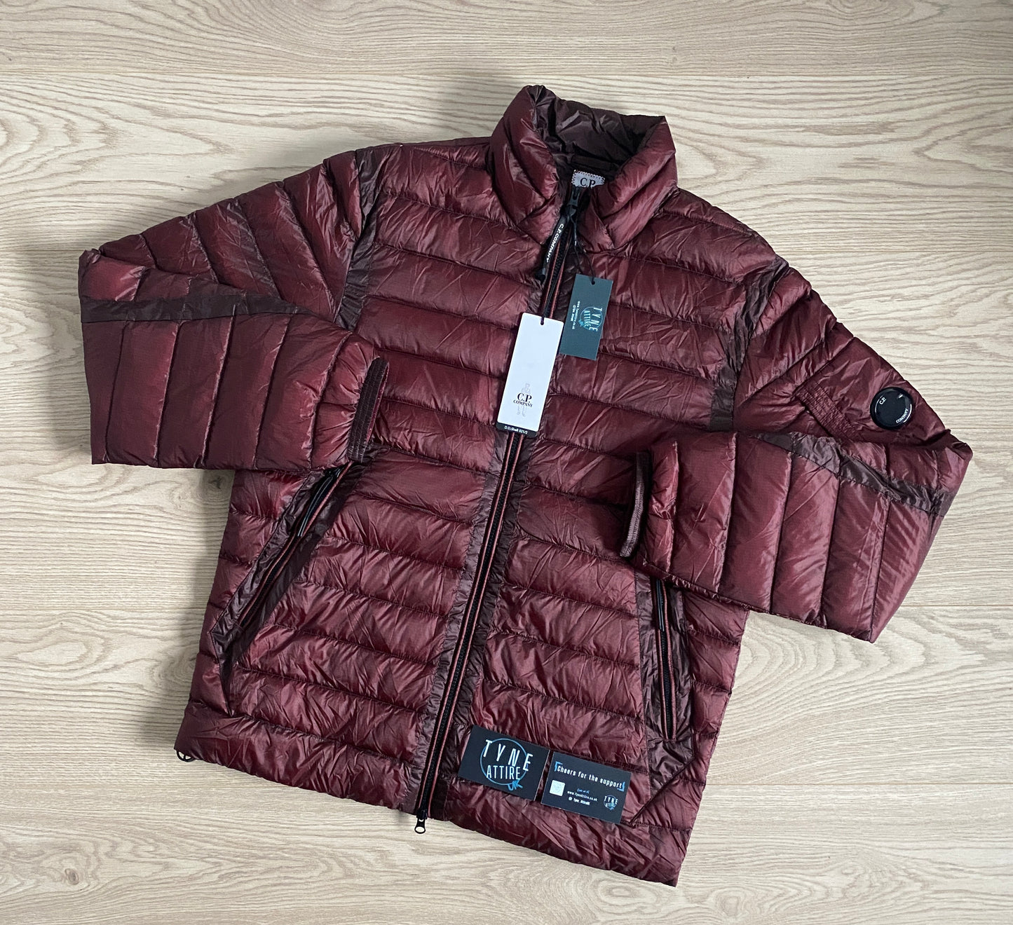 C.P. Company DD-Shell 021/2 Arm Lens Garment Dyed Down Filled Burgundy Jacket