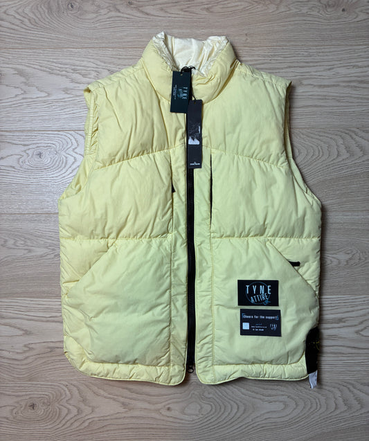 Stone Island G1232 GD Naslan Light Watro Down-TC Lemon Yellow Zipped Gilet